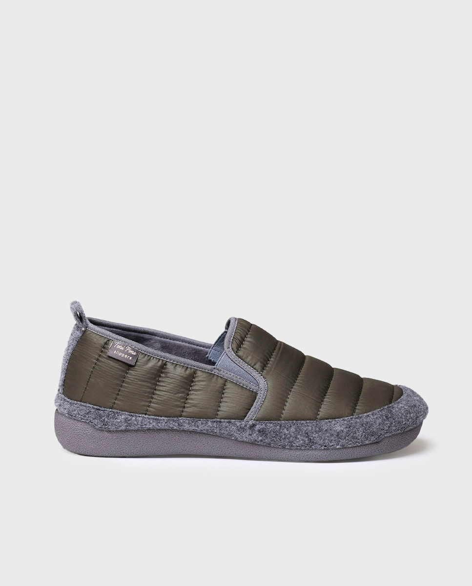 Imagen 1 de Zapatillas de casa de hombre de tejido acolchado - Kaki Kaki