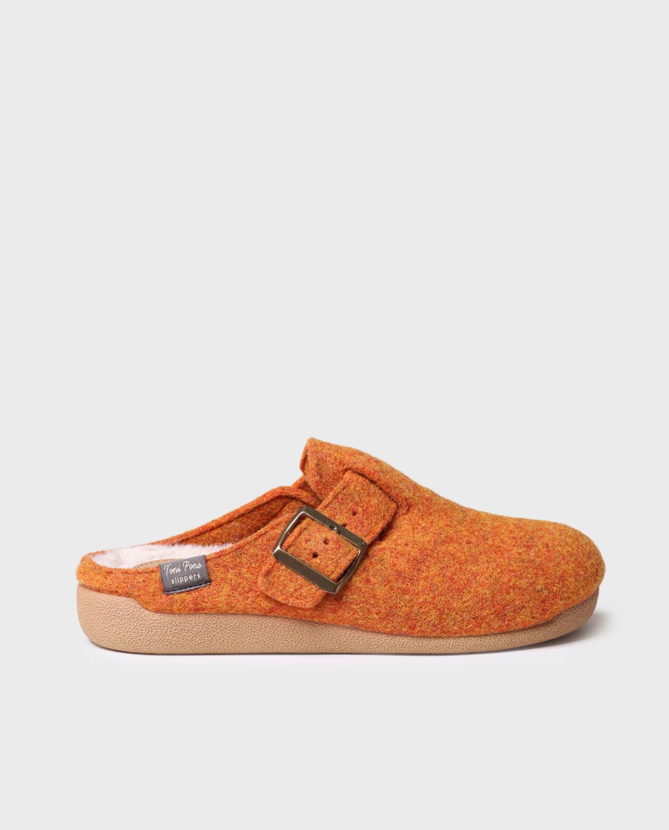Zapatillas de casa cerradas de mujer de fieltro Naranja Toni Pons Naranja-1