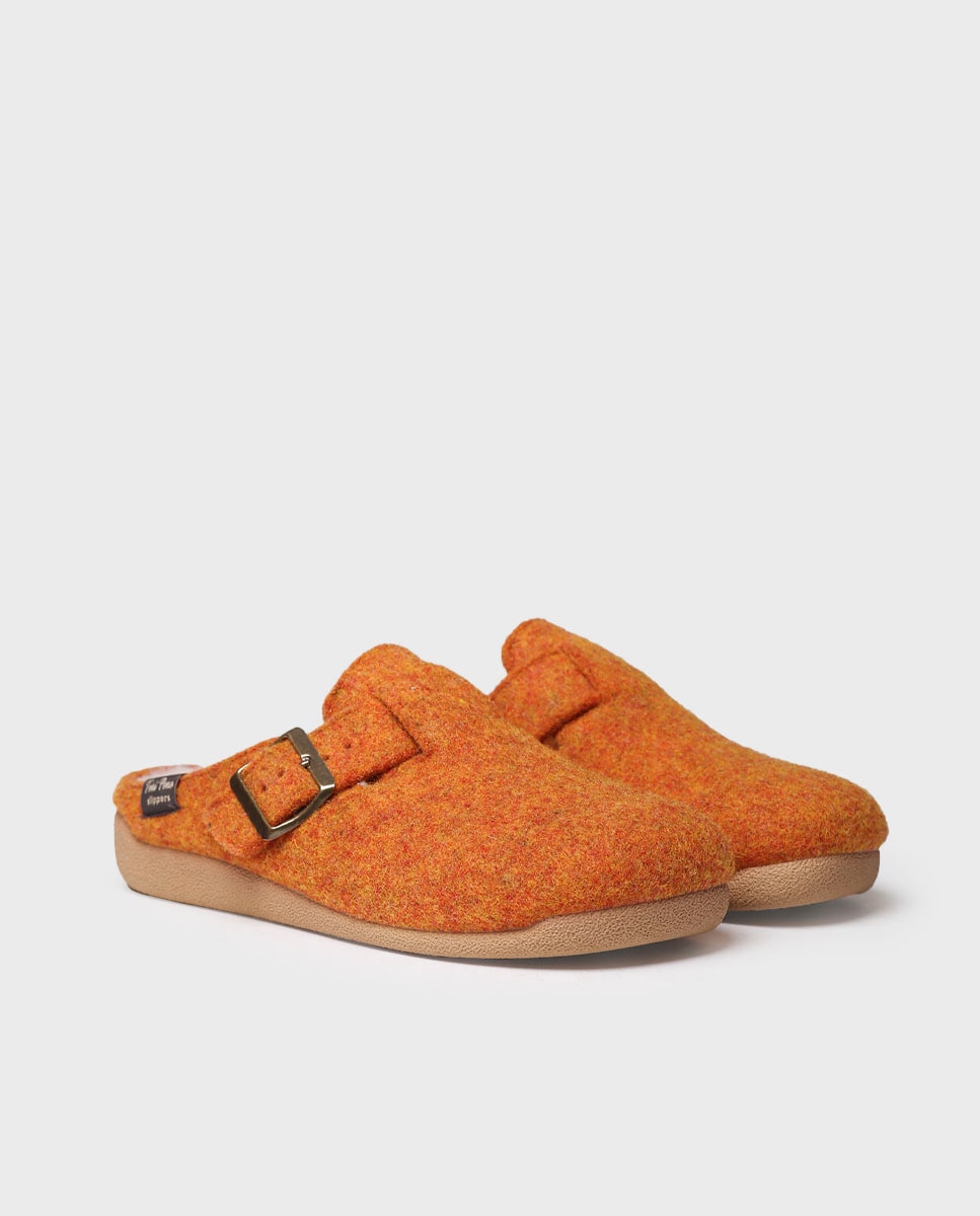 Zapatillas de casa cerradas de mujer de fieltro Naranja Toni Pons Naranja-2