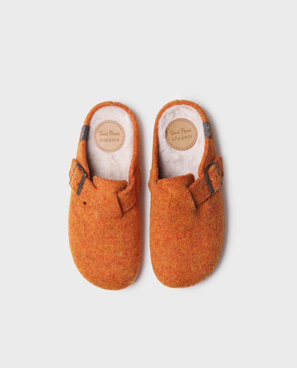 Zapatillas de casa cerradas de mujer de fieltro Naranja Toni Pons Naranja-3