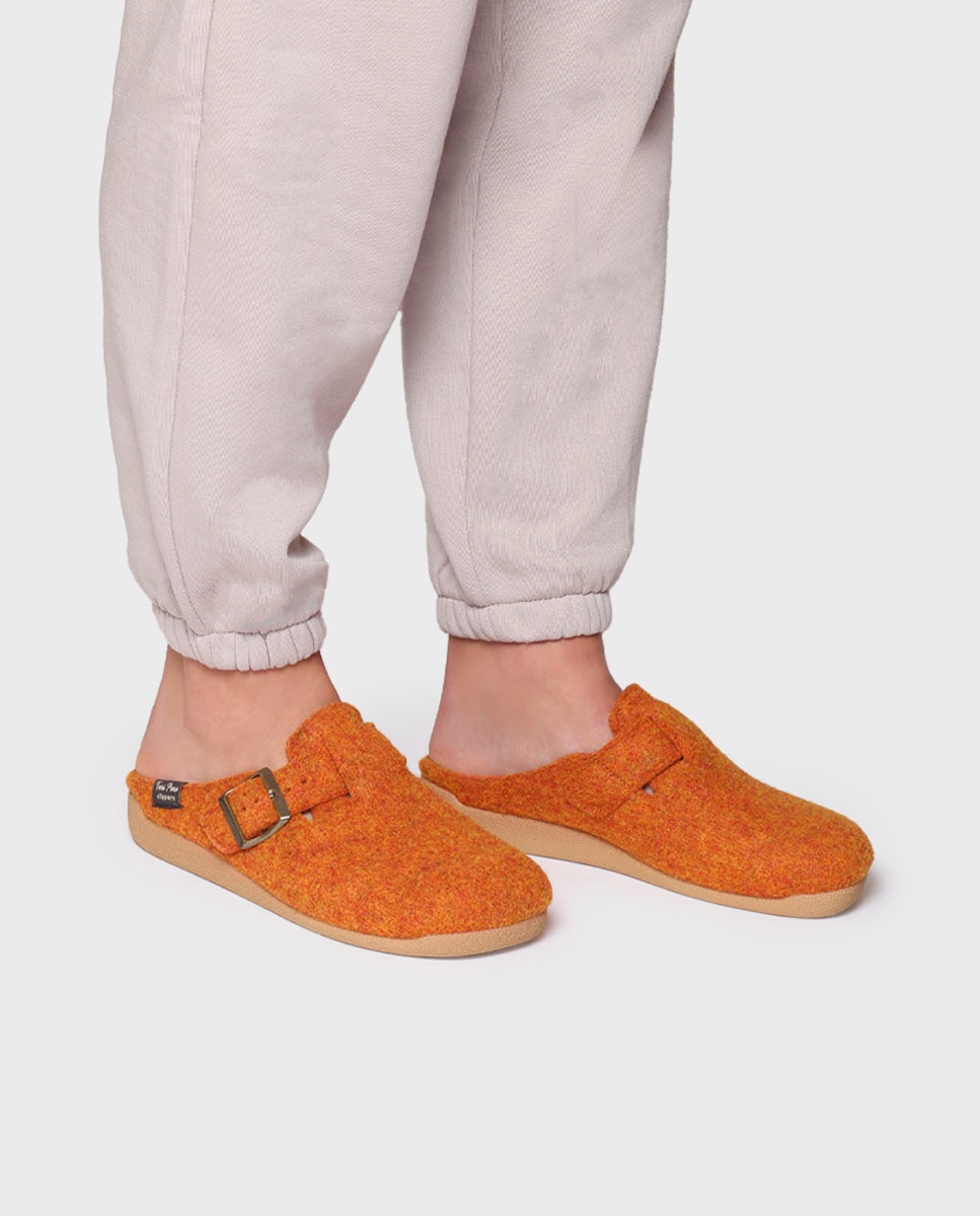 Zapatillas de casa cerradas de mujer de fieltro Naranja Toni Pons Naranja-4
