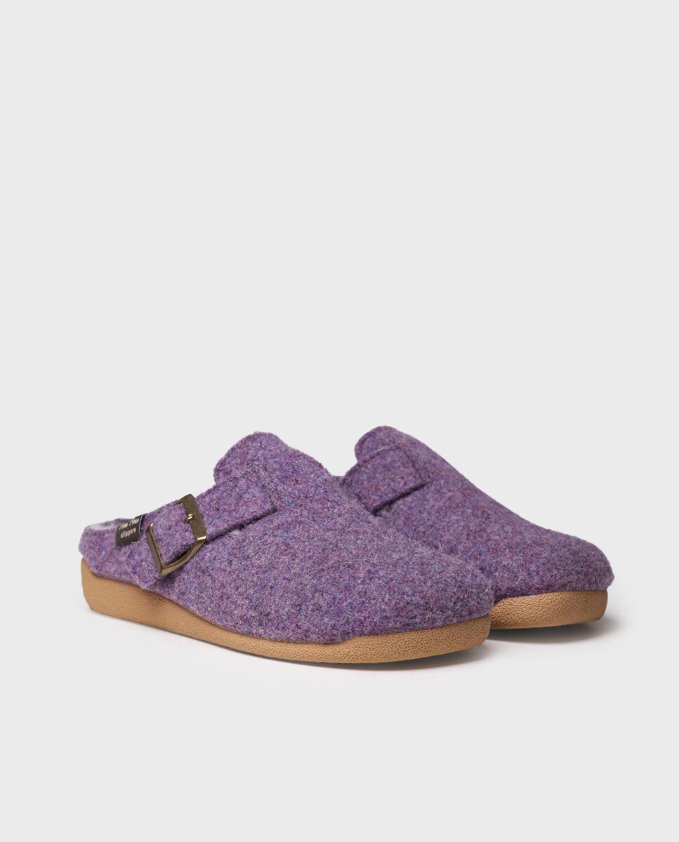 Zapatillas de casa cerradas de mujer de fieltro Morado Toni Pons Morado-2
