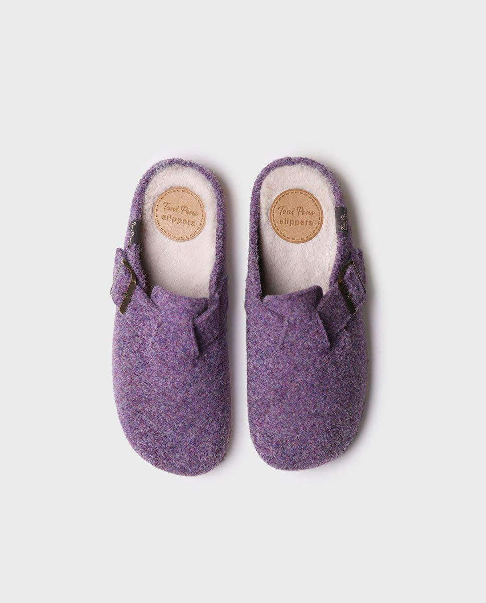 Zapatillas de casa cerradas de mujer de fieltro Morado Toni Pons Morado-3
