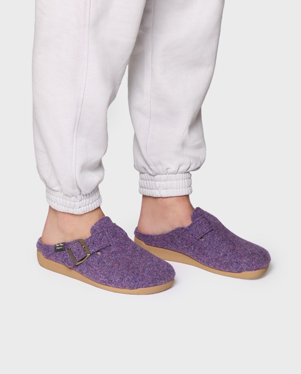 Zapatillas de casa cerradas de mujer de fieltro Morado Toni Pons Morado-4