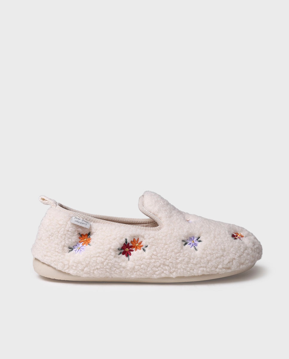 Imagen 1 de Zapatillas de casa cerradas de mujer con bordado - Toni Pons - Blanco Blanco