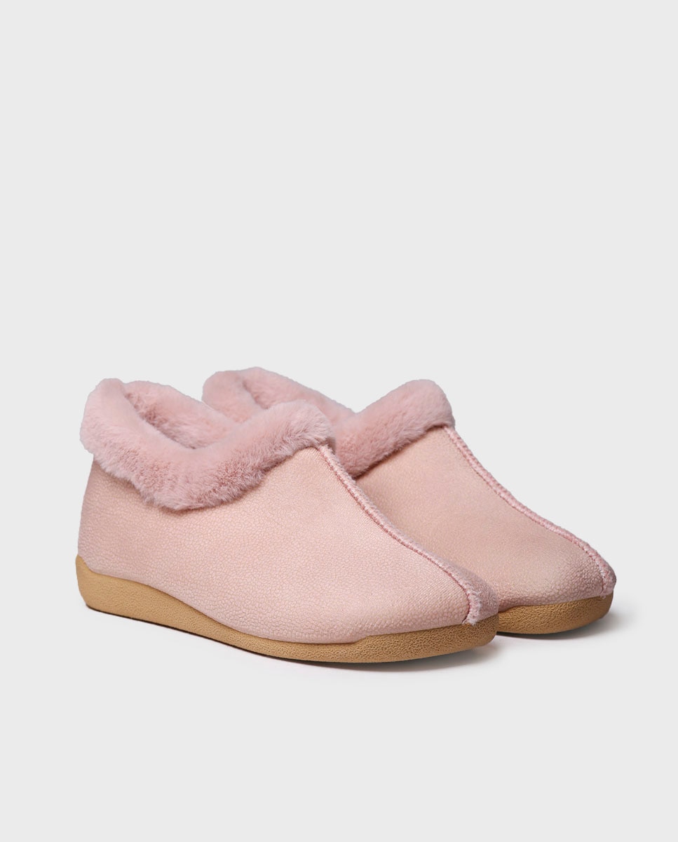 Zapatillas de casa cerradas de mujer tipo botín - Toni Pons - Rosa Rosa-2