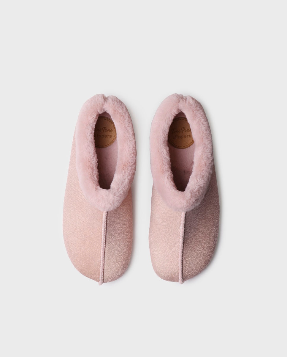 Zapatillas de casa cerradas de mujer tipo botín - Toni Pons - Rosa Rosa-3