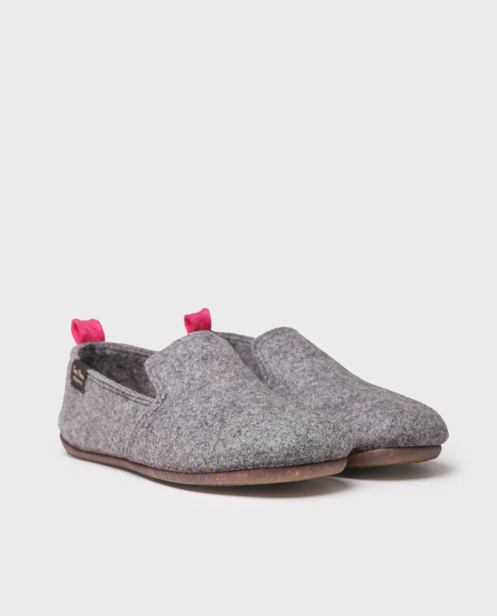 Zapatillas de casa cerradas de mujer de fieltro reciclado - Toni Pons - Gris Gris-2