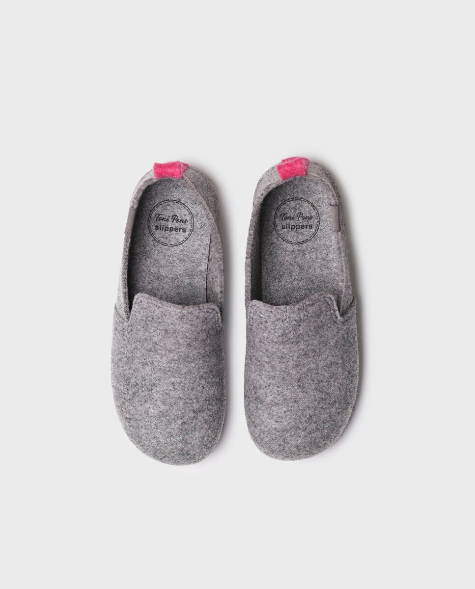 Zapatillas de casa cerradas de mujer de fieltro reciclado - Toni Pons - Gris Gris-3