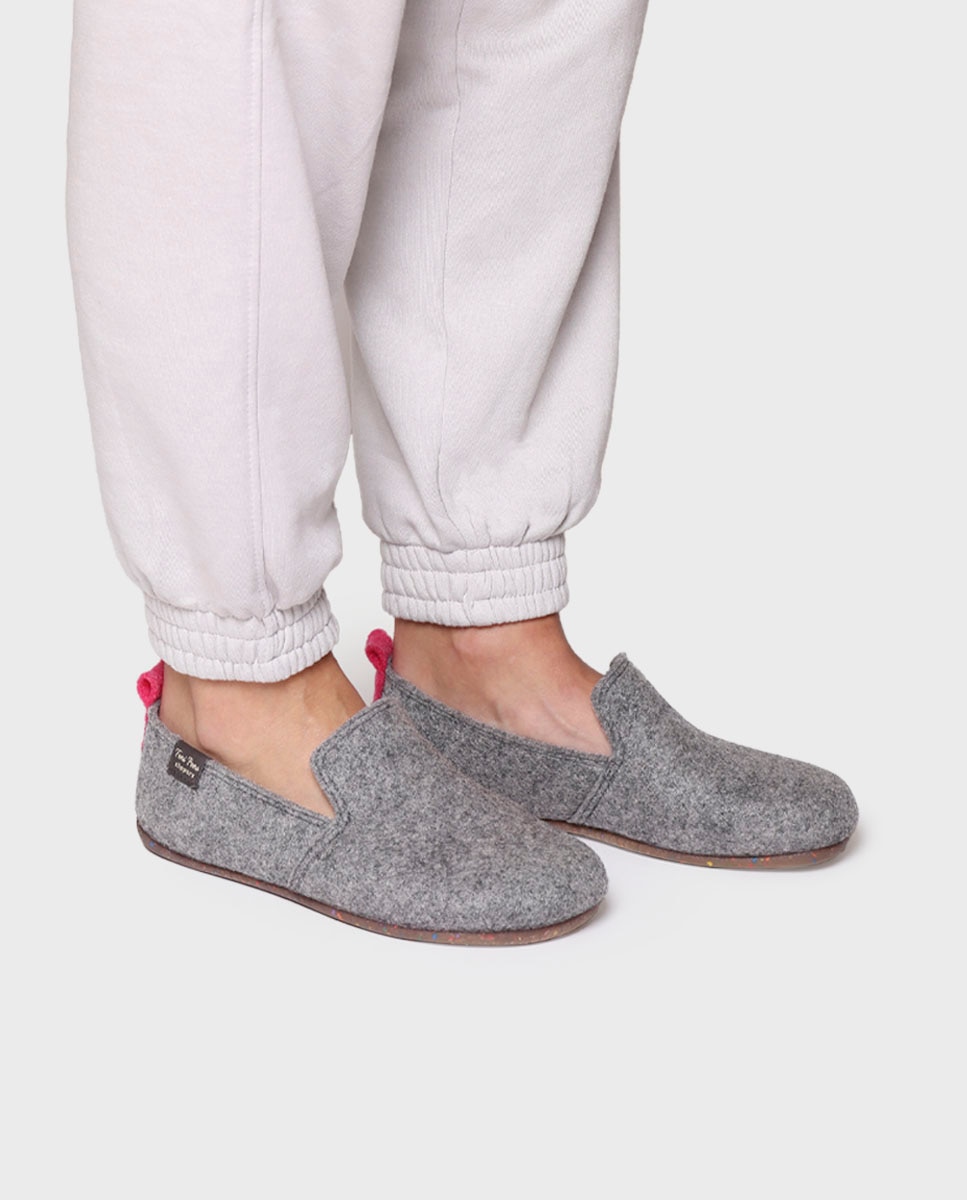 Zapatillas de casa cerradas de mujer de fieltro reciclado - Toni Pons - Gris Gris-4