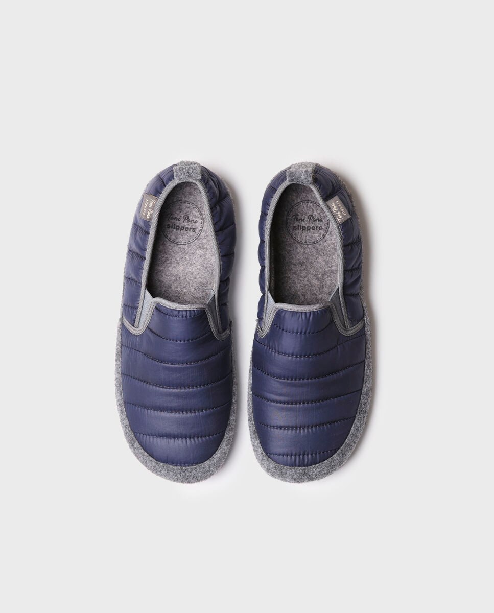 Zapatillas de casa de hombre de tejido acolchado - Toni Pons - Azul marino Azul marino-3