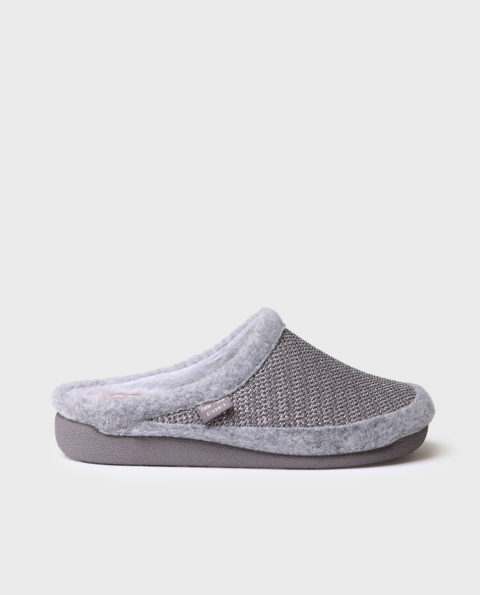 Zapatillas de casa cerradas de mujer de fieltro - Toni Pons - Plata Plata-1
