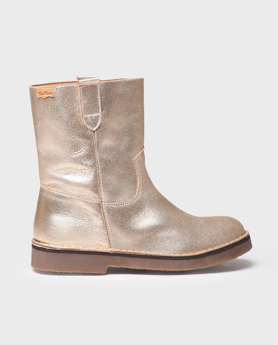 Botines de mujer de piel con acabado plateado - Toni Pons - Oro Oro-1
