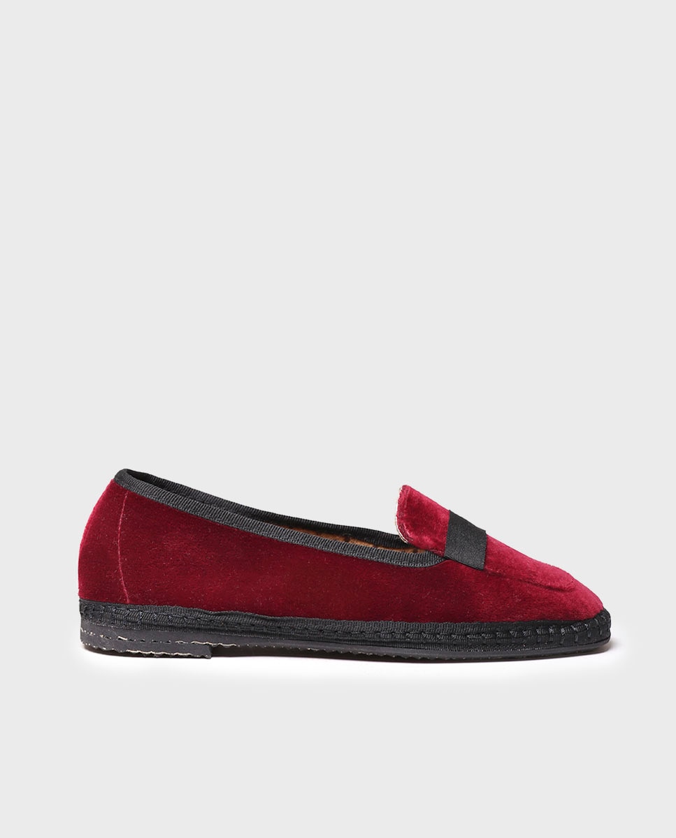Mocasines de mujer planos de terciopelo - Toni Pons - Burdeos Burdeos-1