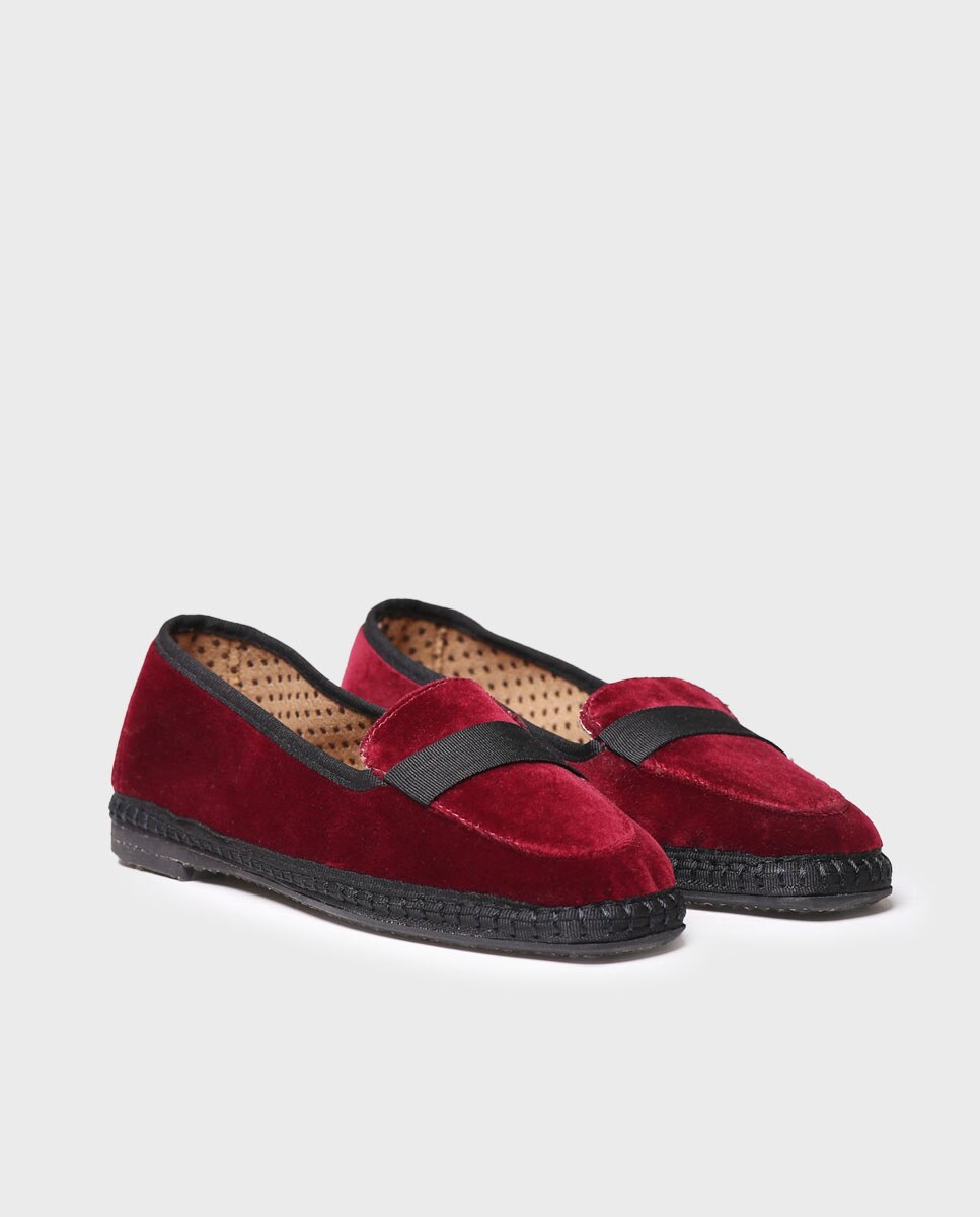 Mocasines de mujer planos de terciopelo - Toni Pons - Burdeos Burdeos-2