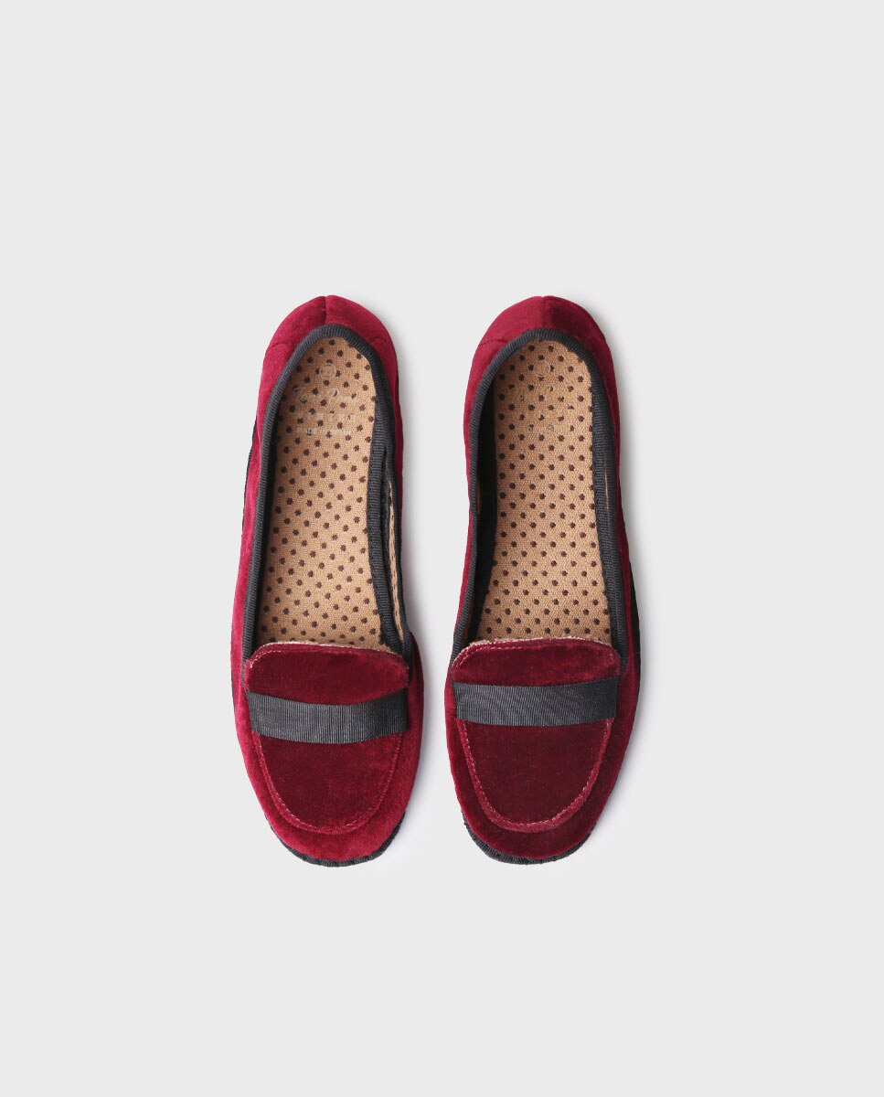 Mocasines de mujer planos de terciopelo - Toni Pons - Burdeos Burdeos-3