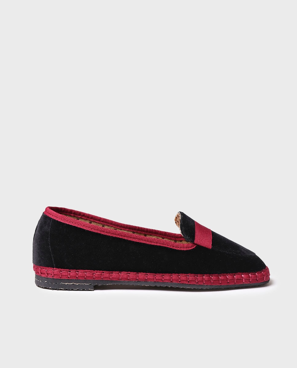 Mocasines de mujer planos de terciopelo - Toni Pons - Negro Negro-1