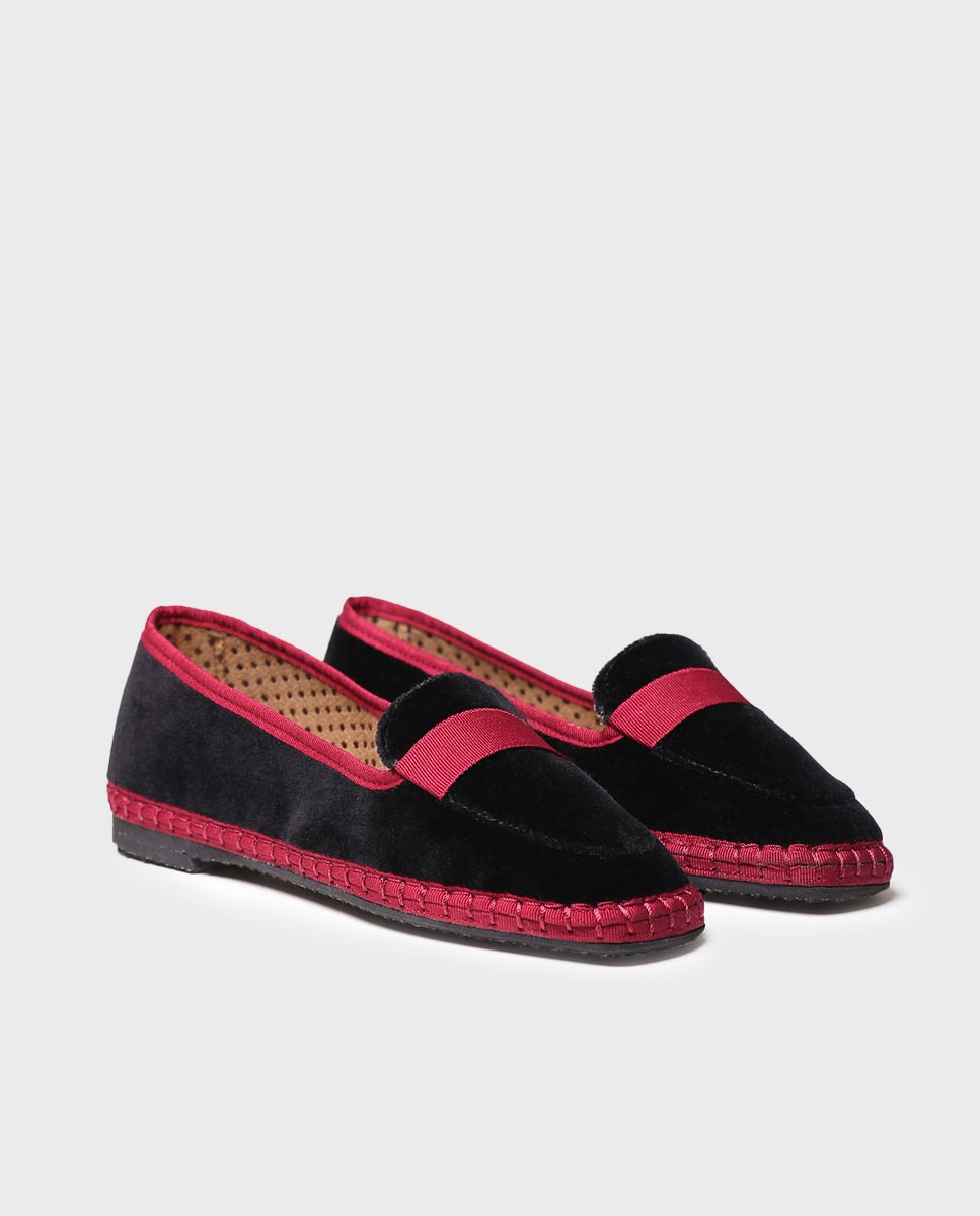 Mocasines de mujer planos de terciopelo - Toni Pons - Negro Negro-2