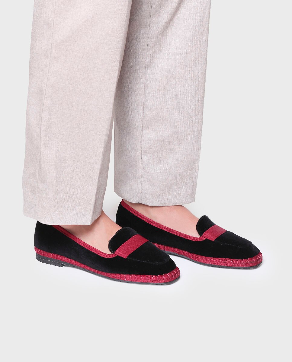 Mocasines de mujer planos de terciopelo - Toni Pons - Negro Negro-4
