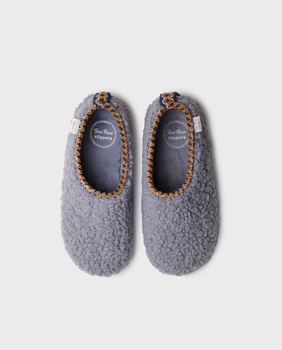 Zapatillas de casa cerradas de mujer de borrego - Toni Pons - Azul claro Azul claro-3