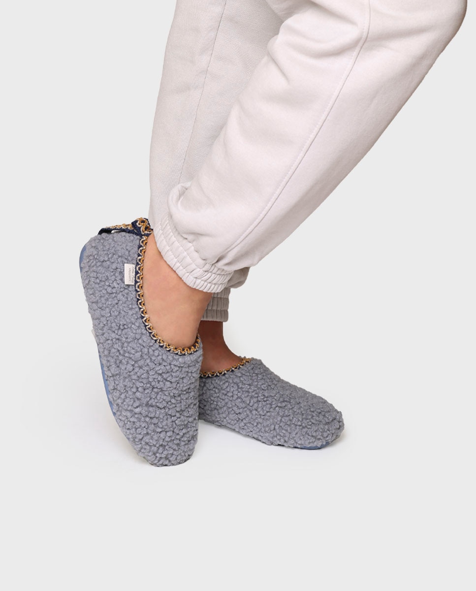Zapatillas de casa cerradas de mujer de borrego - Toni Pons - Azul claro Azul claro-4