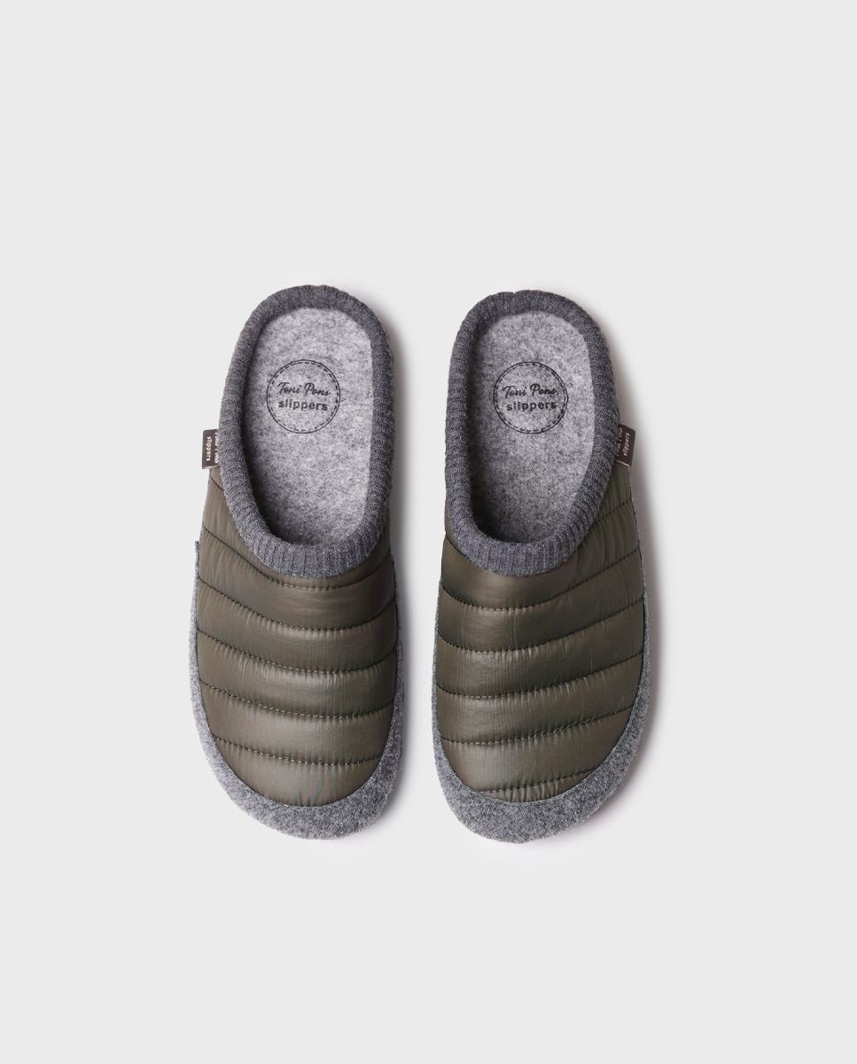 Zapatillas de casa de hombre de fieltro - Toni Pons - Kaki Kaki-3