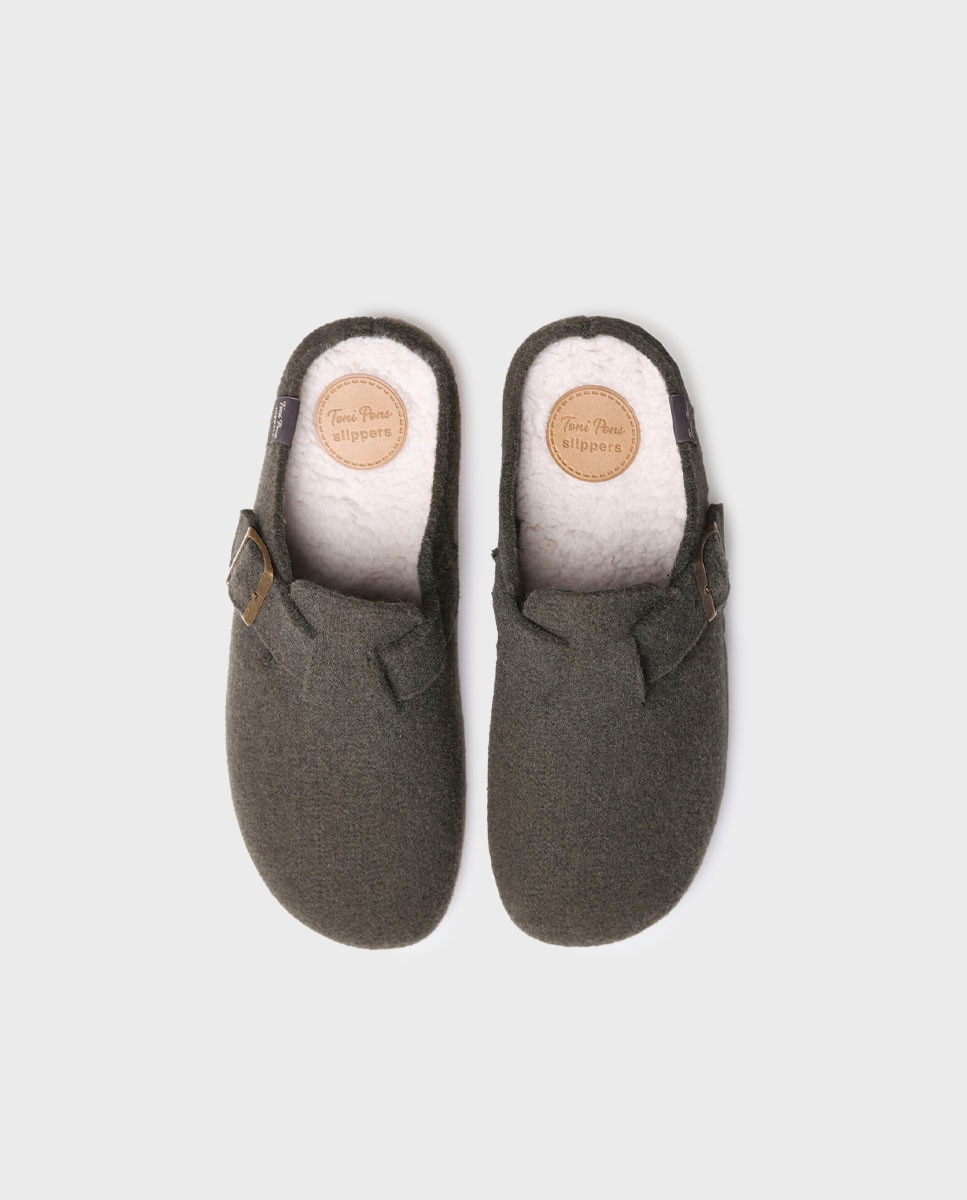 Zapatillas de casa de hombre tipo zueco - Toni Pons - Kaki Kaki-3