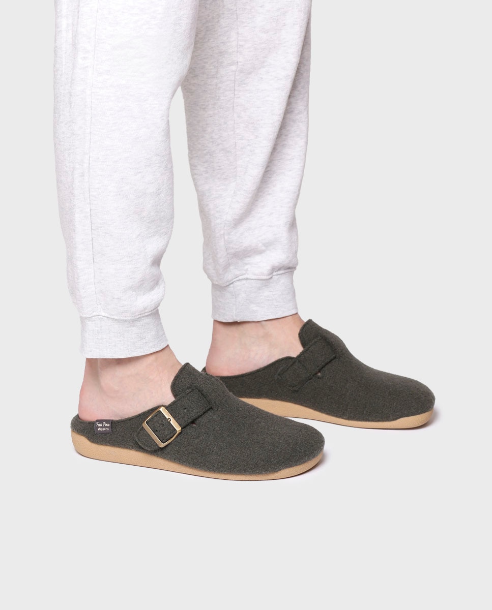 Zapatillas de casa de hombre tipo zueco - Toni Pons - Kaki Kaki-4
