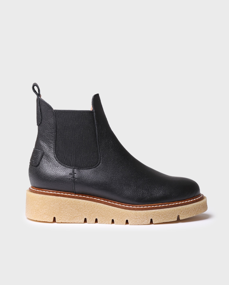 Botines de mujer de piel con elásticos - Toni Pons - Negro Negro-1