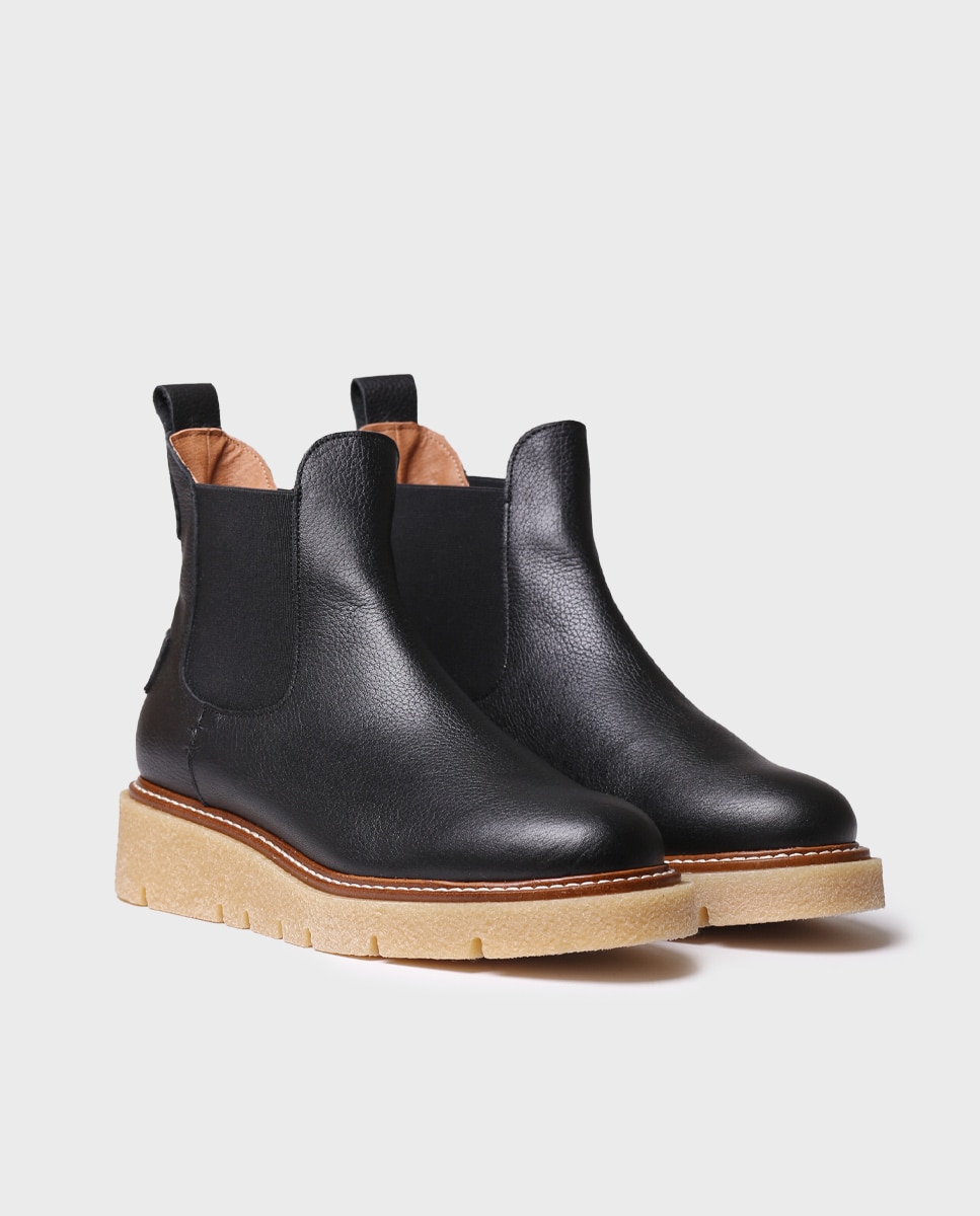 Botines de mujer de piel con elásticos - Toni Pons - Negro Negro-2