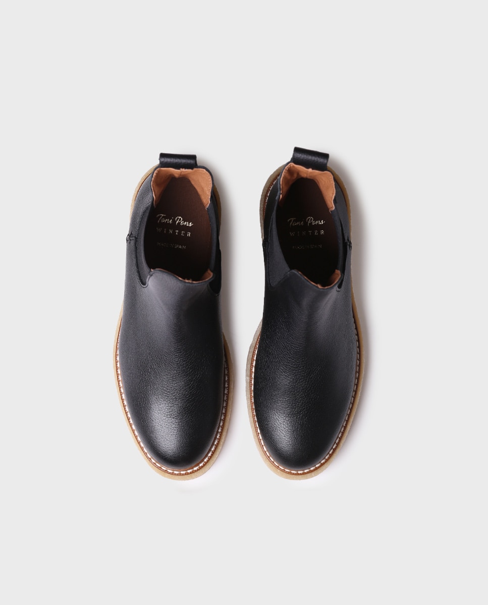 Botines de mujer de piel con elásticos - Toni Pons - Negro Negro-3