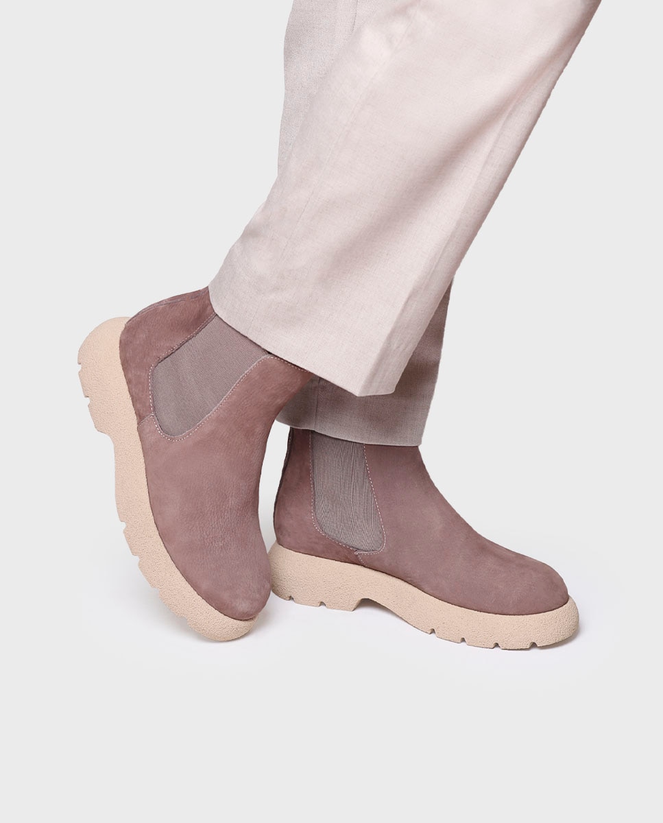 Imagen 4 de Botines de mujer de piel con elásticos - Topo Topo