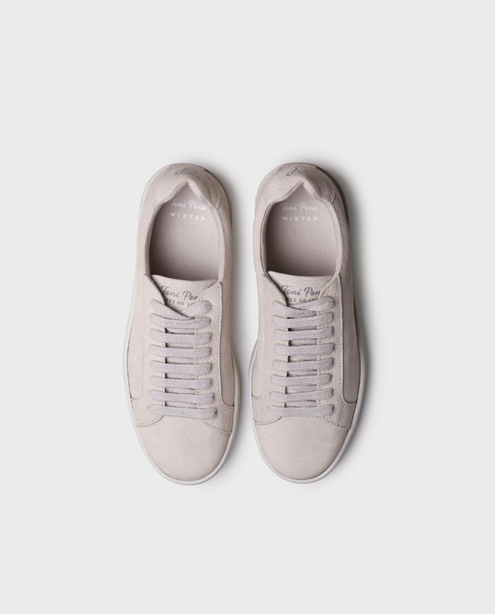 Zapatillas de mujer de piel con cordones - Toni Pons - Crudo Crudo-3
