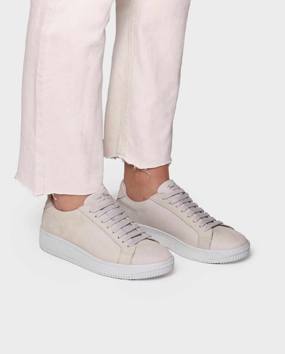 Zapatillas de mujer de piel con cordones - Toni Pons - Crudo Crudo-4