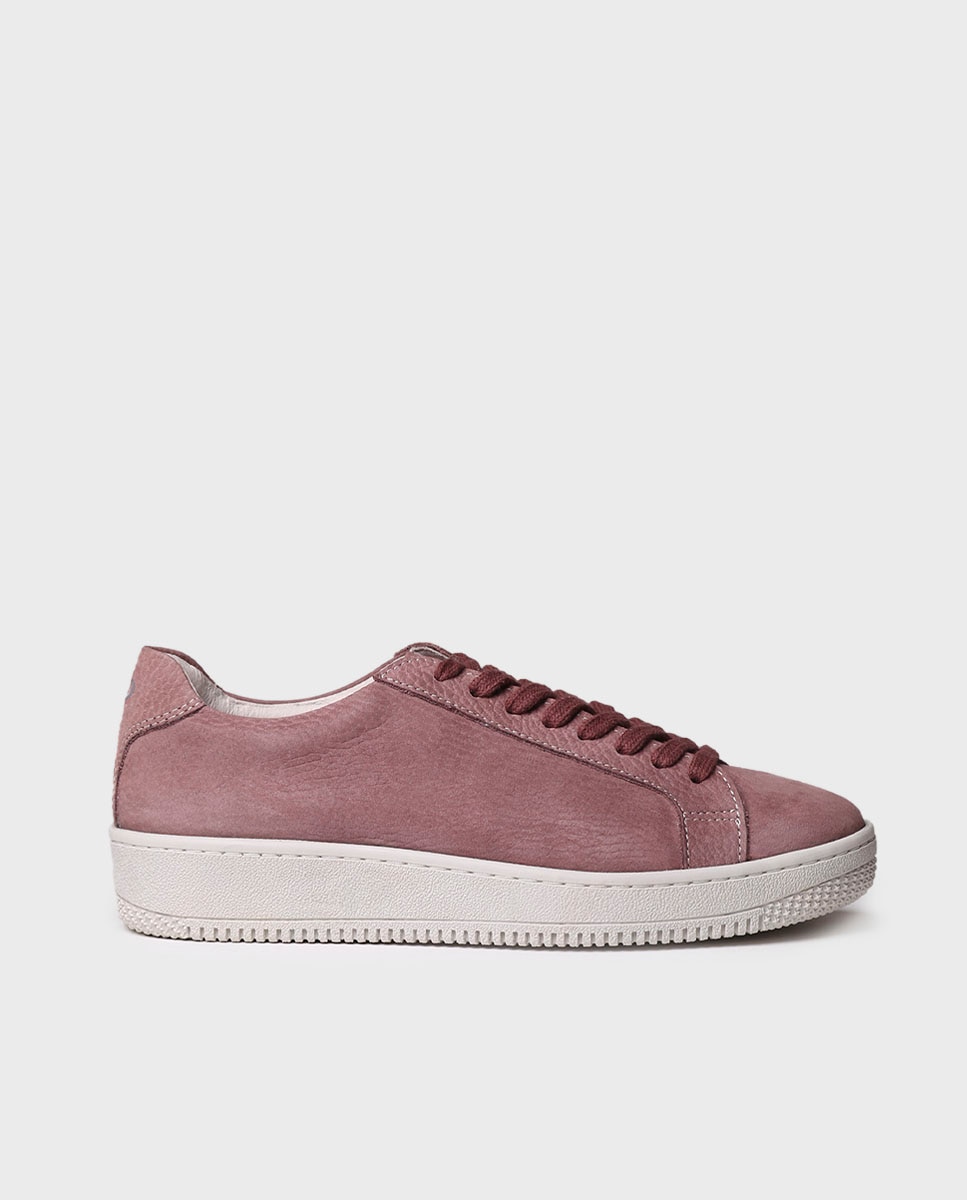 Zapatillas de mujer de piel con cordones - Toni Pons - Granate Granate-1