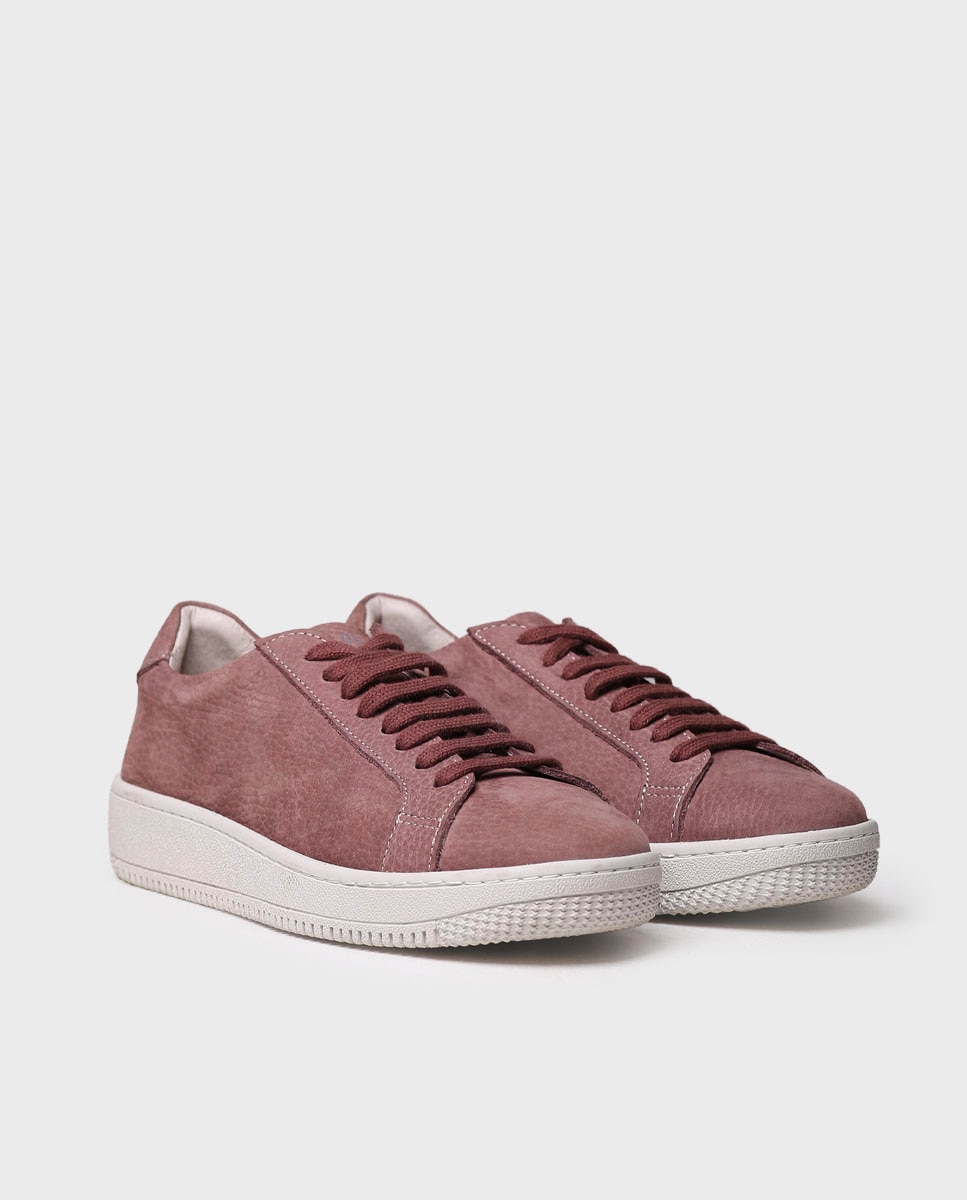 Zapatillas de mujer de piel con cordones - Toni Pons - Granate Granate-2