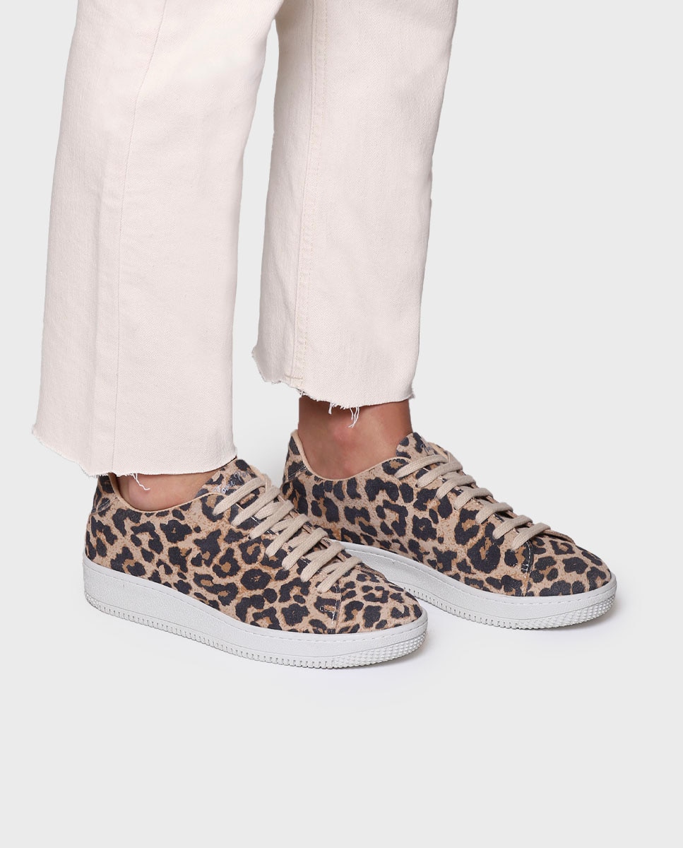 Zapatillas de piel de mujer con cordones - Toni Pons - Marrón Marrón-4