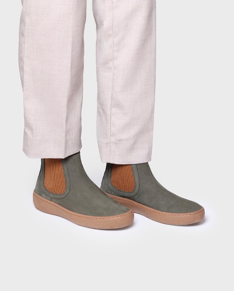 Botines de mujer de piel con elásticos - Toni Pons - Kaki Kaki-4