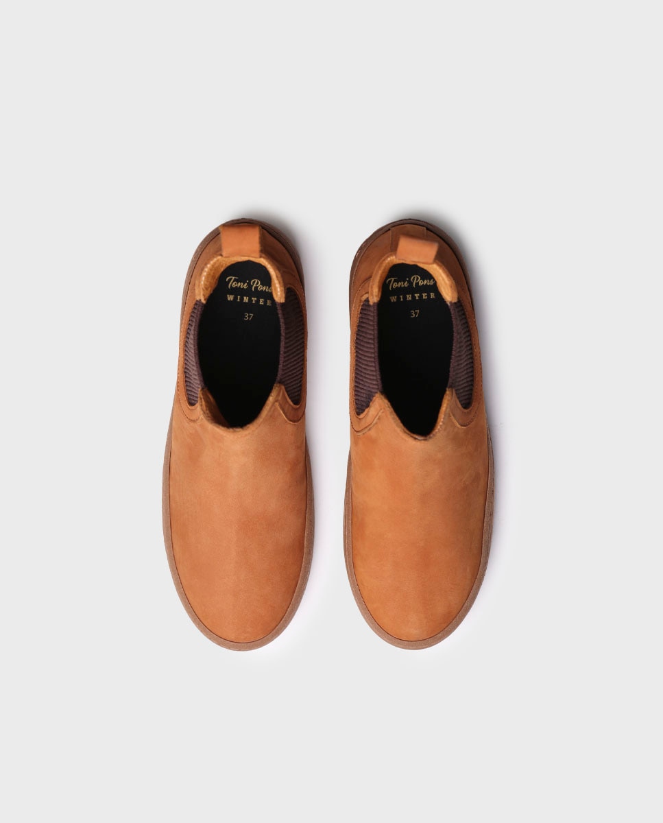 Botines de mujer de piel con elásticos - Toni Pons - Marrón Marrón-3