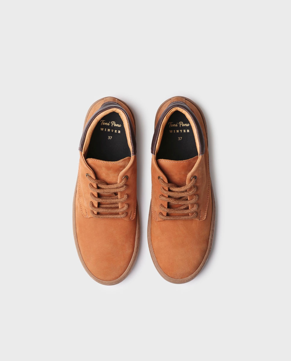 Botines de mujer de piel con cordones - Toni Pons - Marrón claro Marrón claro-3