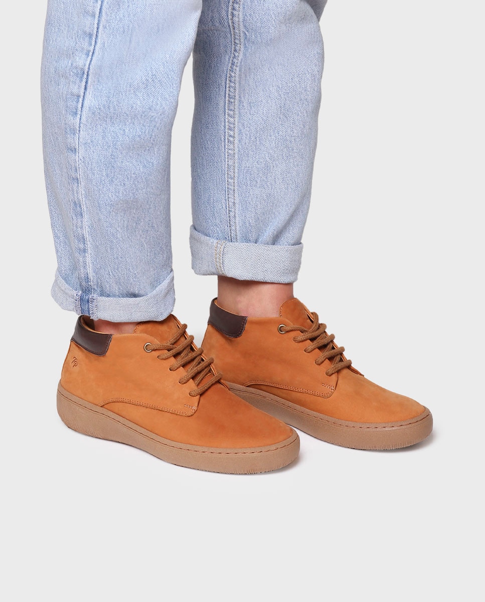 Botines de mujer de piel con cordones - Toni Pons - Marrón claro Marrón claro-4