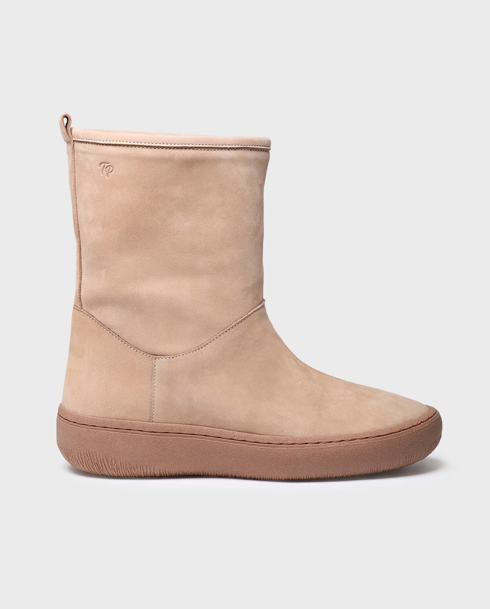Botines de mujer de piel con cremallera - Toni Pons - Beige Beige-1
