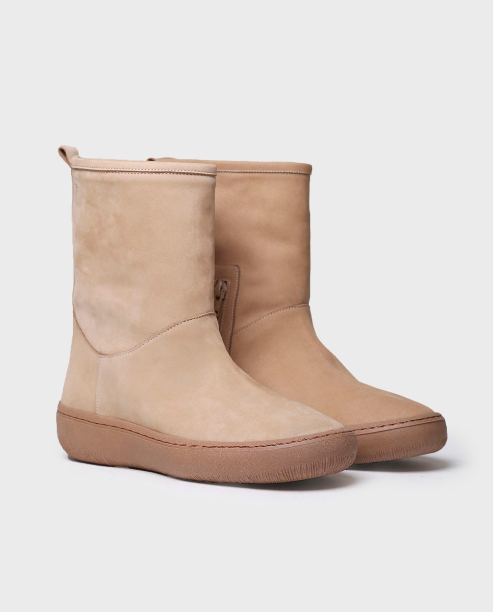 Botines de mujer de piel con cremallera - Toni Pons - Beige Beige-2