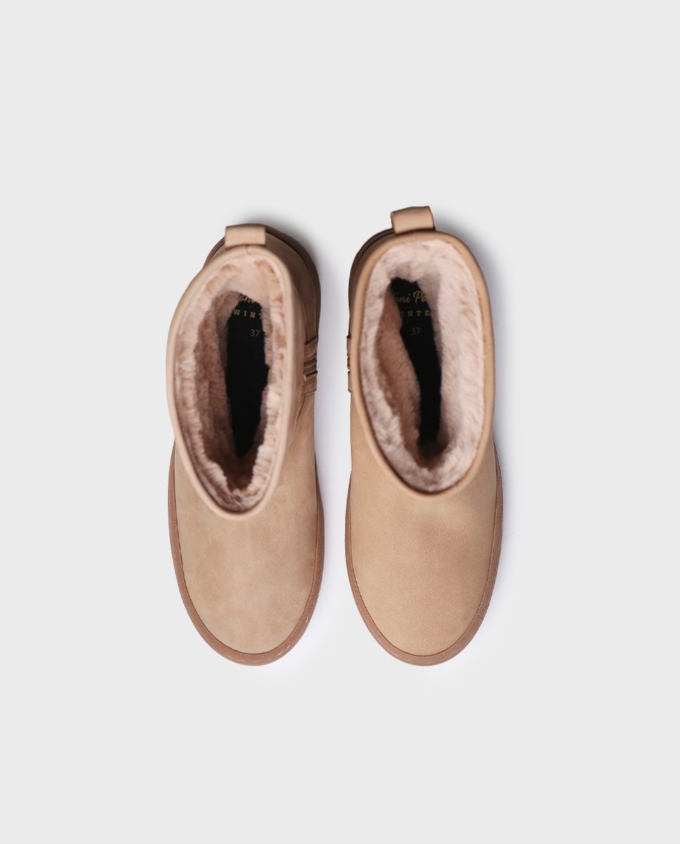 Botines de mujer de piel con cremallera - Toni Pons - Beige Beige-3