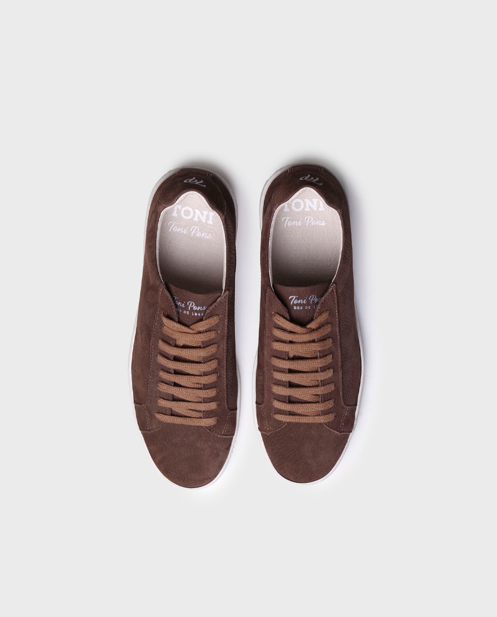 Zapatillas de hombre de serraje con cordones - Toni Pons - Marrón oscuro Marrón oscuro-3