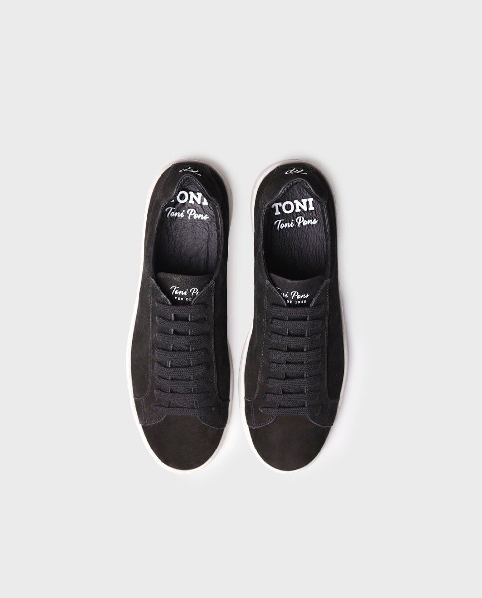 Zapatillas de hombre de serraje con cordones - Toni Pons - Negro Negro-3