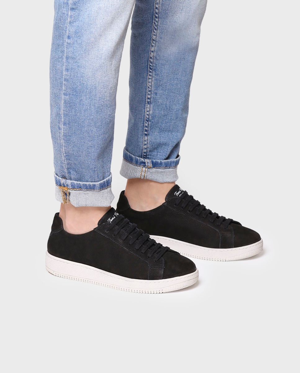 Zapatillas de hombre de serraje con cordones - Toni Pons - Negro Negro-4
