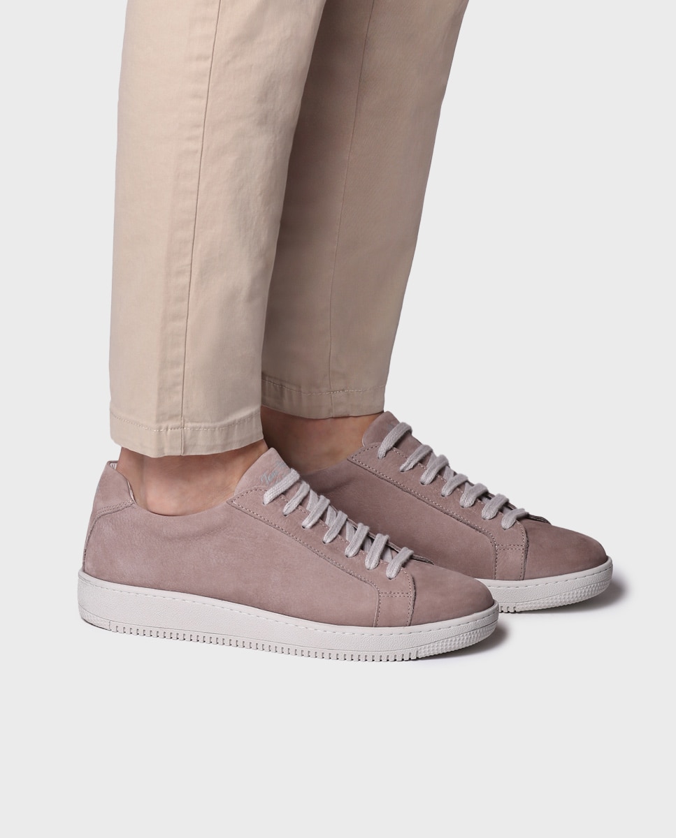 Sapatilhas de Camurça com Atacadores Taupe-4