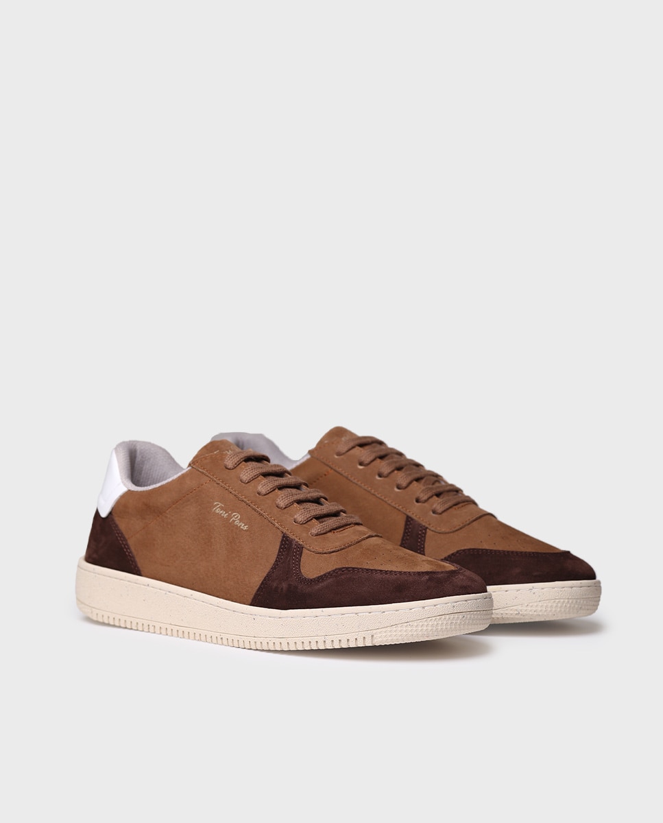 Zapatillas de hombre de serraje con cordones - Toni Pons - Marrón claro Marrón claro-2