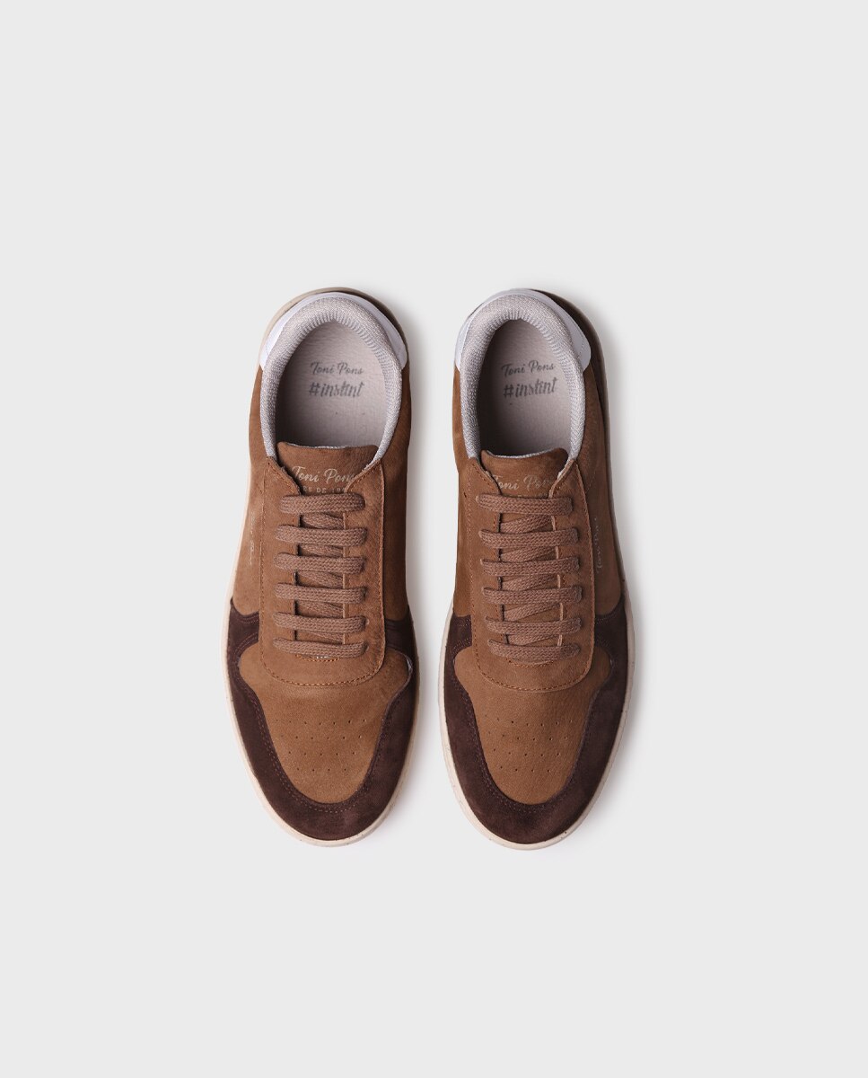 Zapatillas de hombre de serraje con cordones - Toni Pons - Marrón claro Marrón claro-3